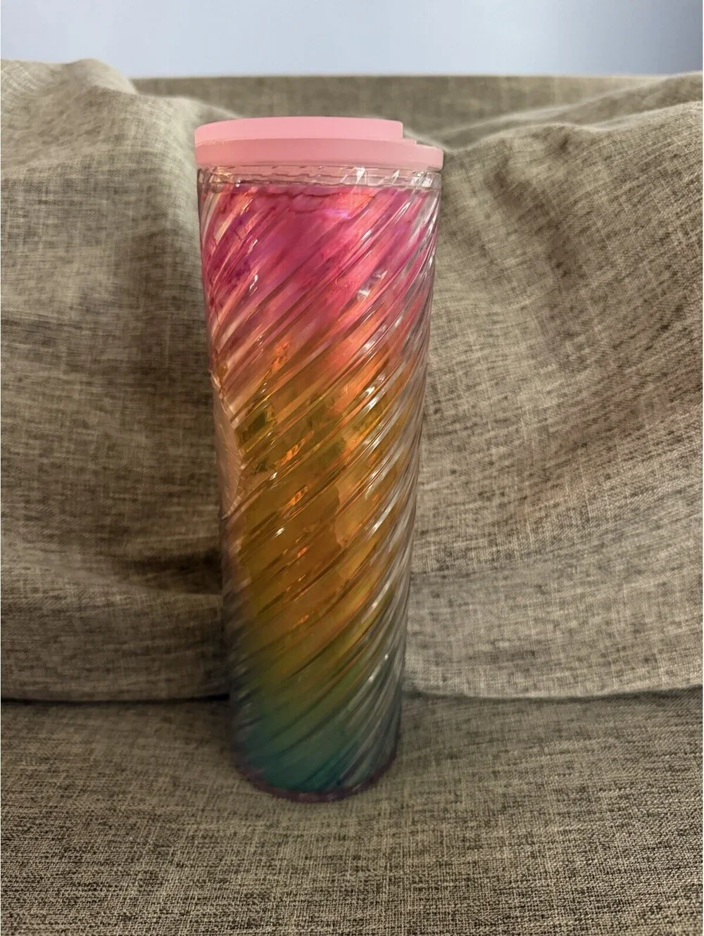 Starbucks Multicolor Rainbow Pink Tumbler 16 oz Original 2022 Coffee & Tea